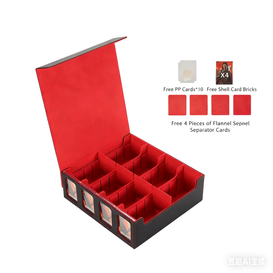 Four-Row 3000+ Magnetic Flip Card Storage Box Portable Board