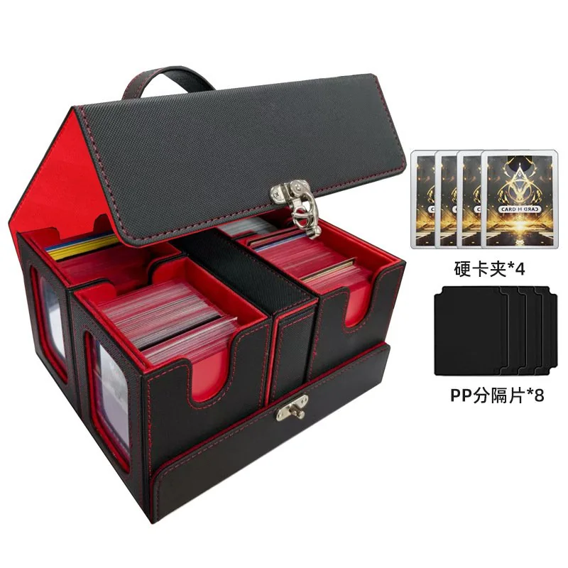 PU Leather Windowed Yu-Gi-Oh Card Case, WS Deck Storage Box,