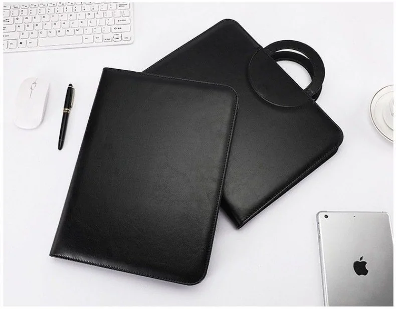 A4 Zipper Portfolio Padfolio with Carrying Handle Elegant Cl - view 2