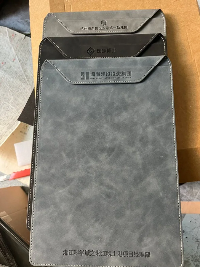 PU Clipboard and Coaster Set, Grey