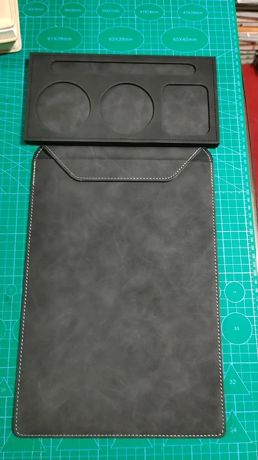 PU Clipboard and Coaster Set, Grey - view 3
