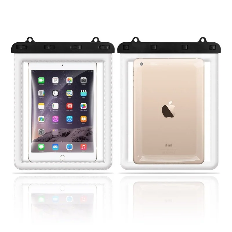 Transparent welded PVC mini case with a tablet inside