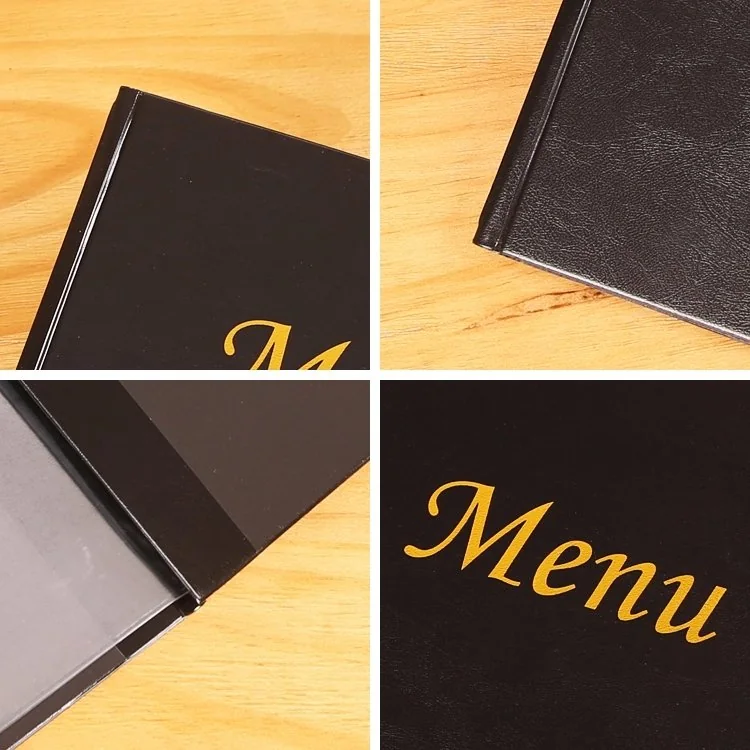 14 Pockets Hardcover PU Leather File Folder Restaurant Menu - view 2