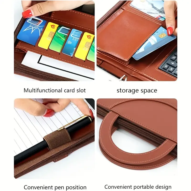 A4 Multifunctional PU Document Folder With Calculator Notepa - view 2