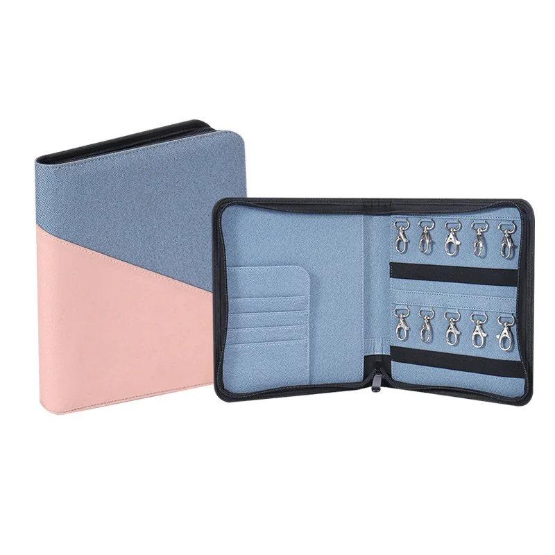 PU Zippered Key Organizer Storage Folder