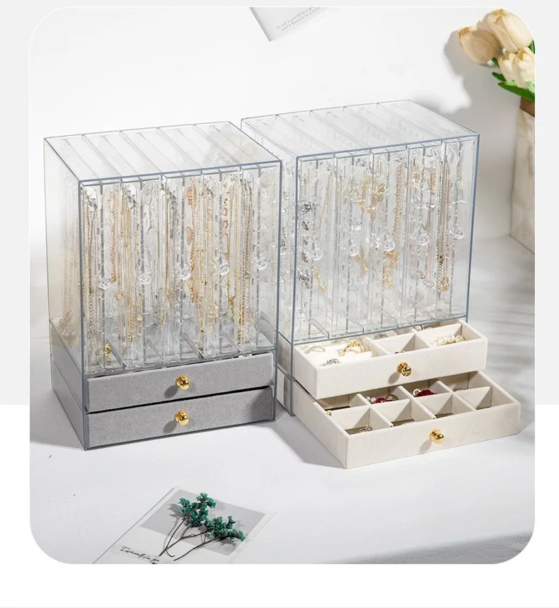 Acrylic Transparent 5 Drawers Hanging Jewelry Display Box - view 2