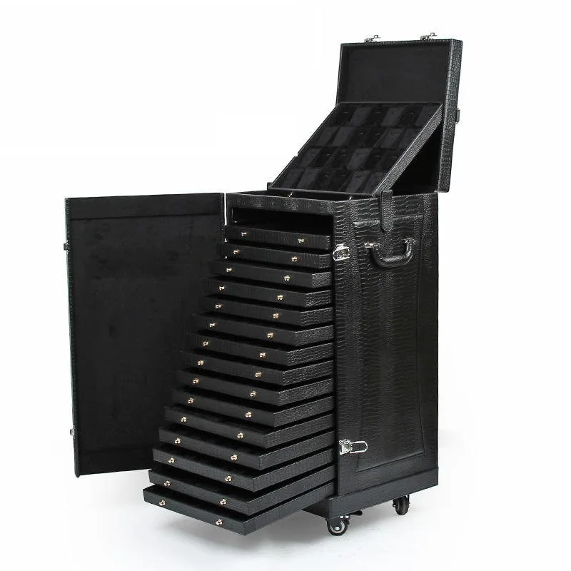 Leather Jewelry Packaging Rolling Case