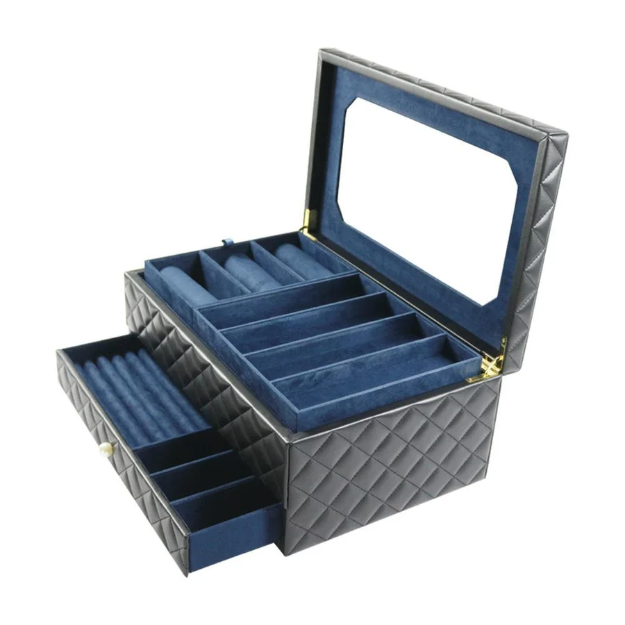 Multi-Layer Large Jewelry Box with Mirror
