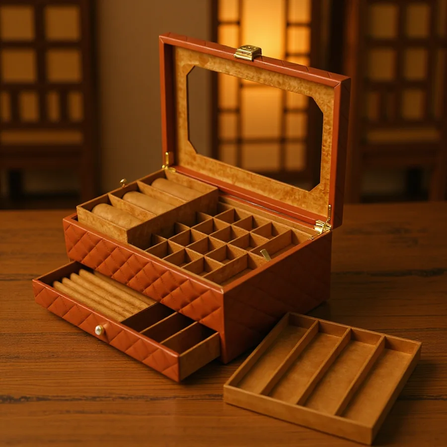 Multi-Layer Large Jewelry Box with Mirror - view 2