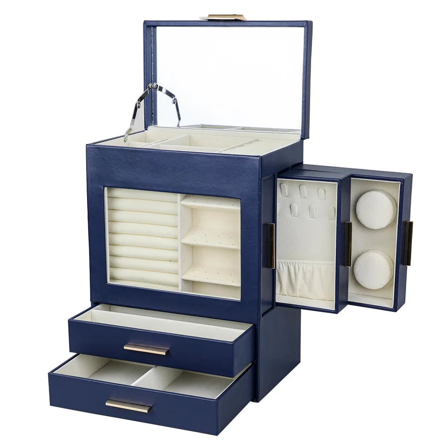 PU Jewelry Box Side-Draw Jewelry Storage Display Packaging B