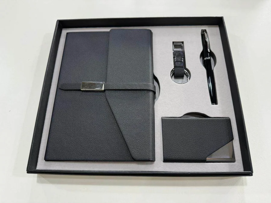 PU Notebook, Keyring and Card Holder Set