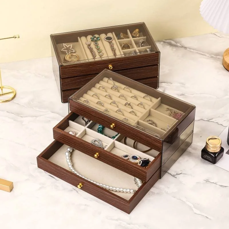 Three-layer Drawer Jewelry Storage Box