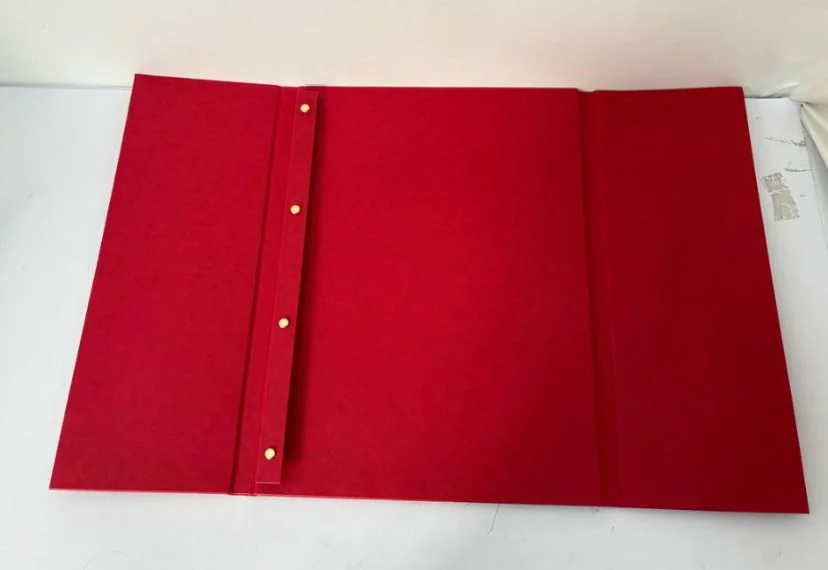Tri-Fold Menu Folder, Red