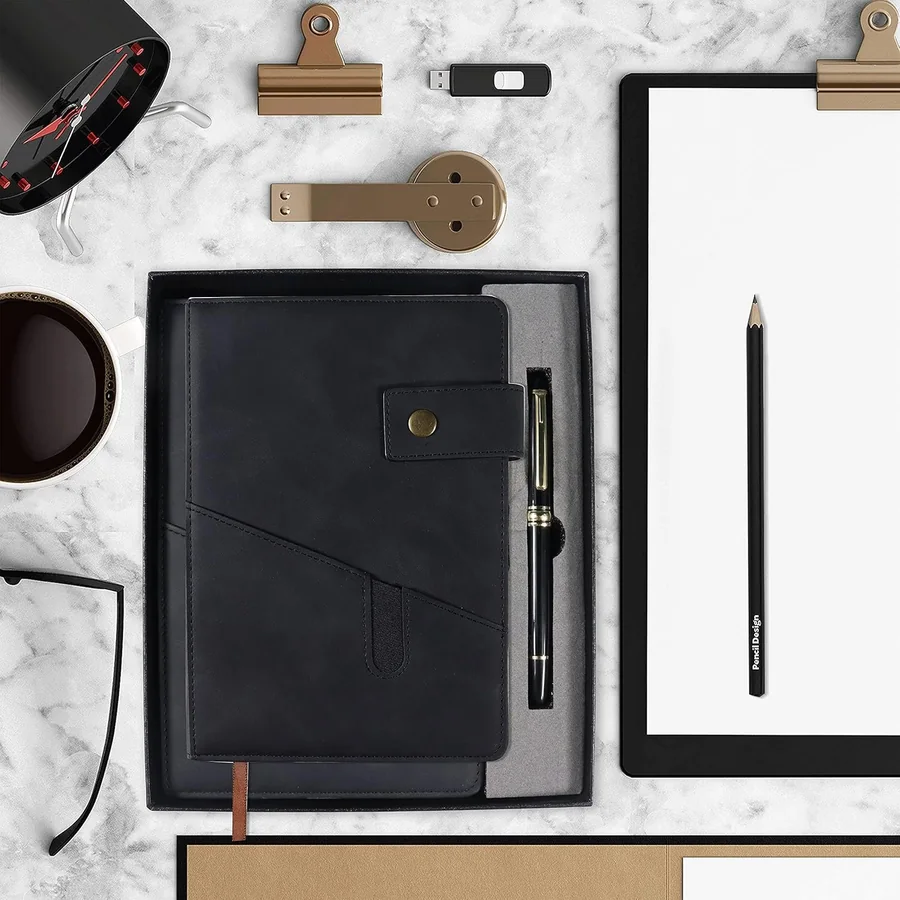 A5 Leather Notebook and Executive Pen Gift Set in Premium Gi - view 2