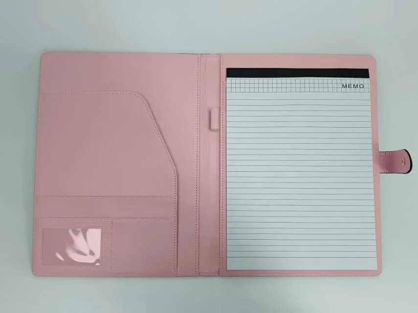 A4 Checkered PU Portfolio with Notepad
