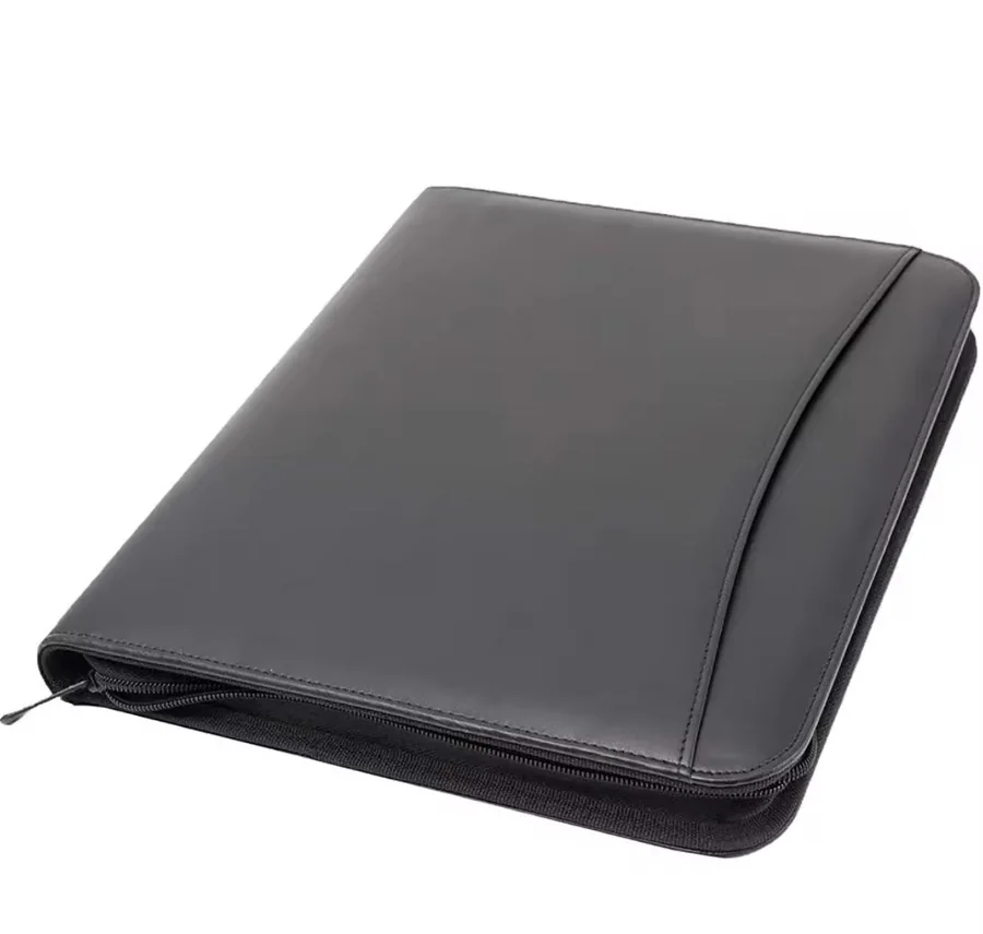 Durable Zipper Padfolio Custom PU Leather Business Portfolio - view 2