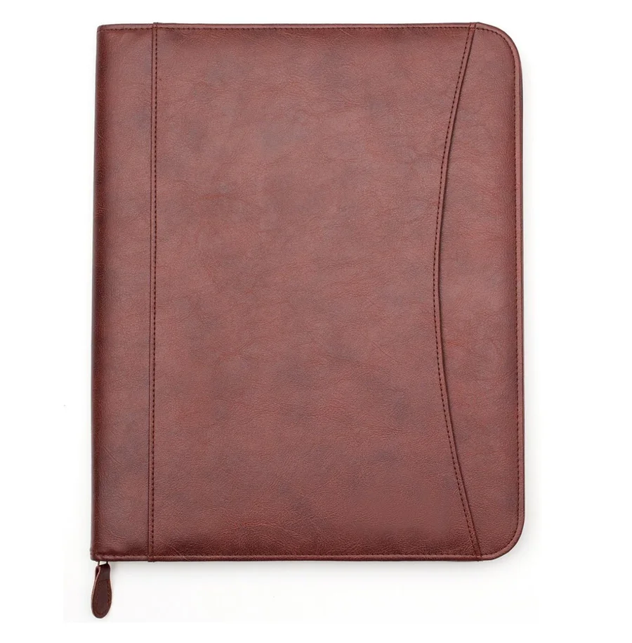 Leather Business Padfolio with Zipper