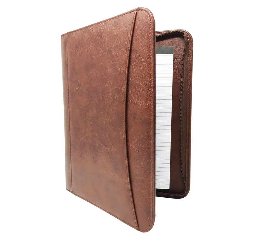 Leather Business Padfolio with Zipper - view 2