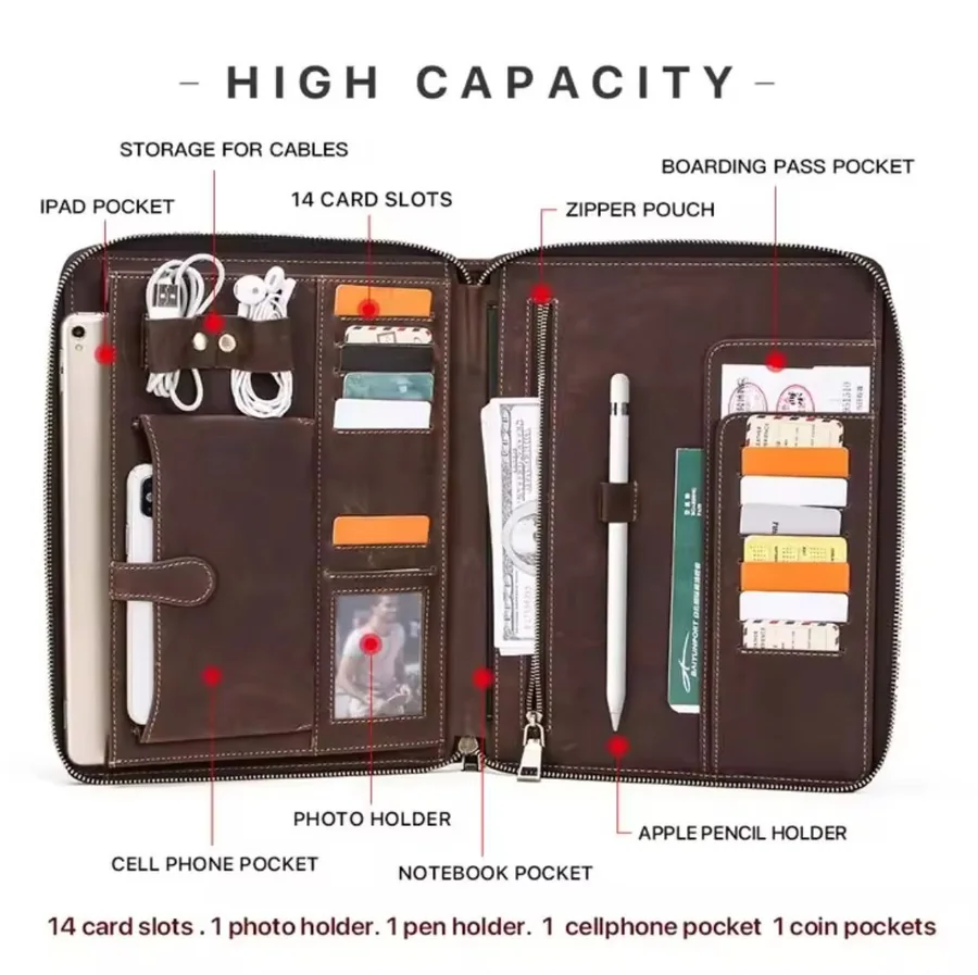 PU business portfolio with zipper - view 2