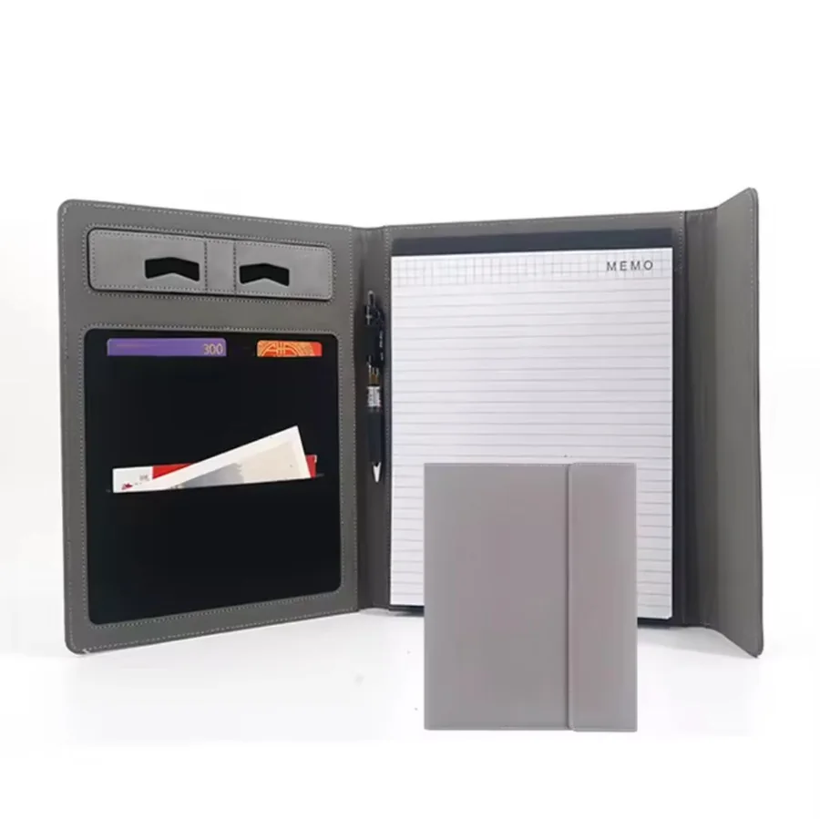 PU Leather Portfolio with Magnetic Cover Custom Business Fol