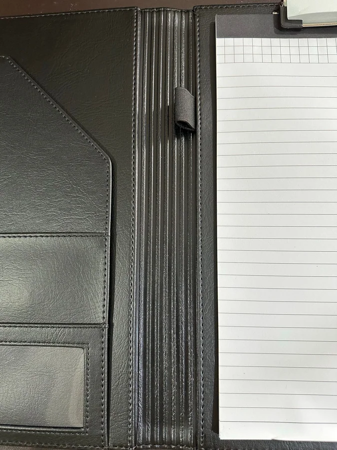 PU Portfolio with Buckle and Clipboard